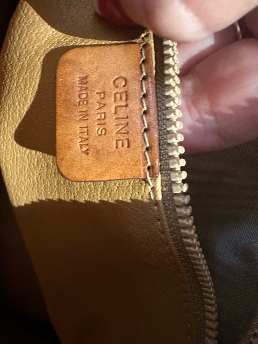 Celine Brown and Tan Macadam Canvas Satchel - Picture 6 of 13